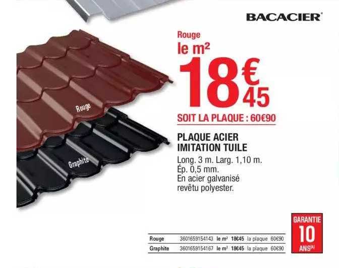 Bacacier Plaque Acier Imitation Tuile