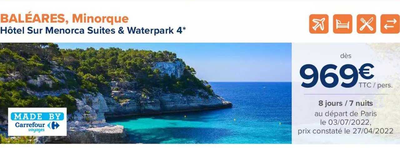baléares, minorque : hôtel sur menorca suites & waterpark 4*