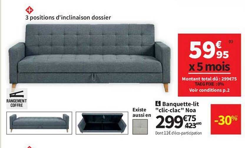 Banquette-lit "clic-clac" Noa