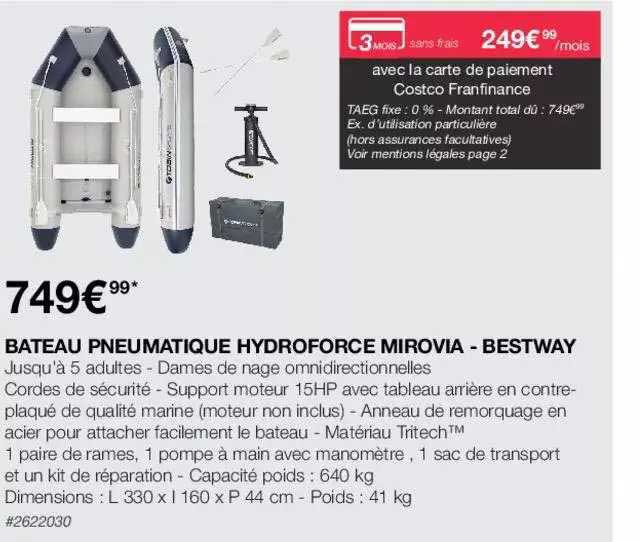 Bateau Pneumatique Hydroforce Mirovia - Bestway