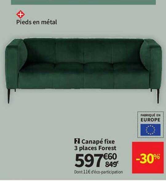 Canapé Fixe 3 Places Forest