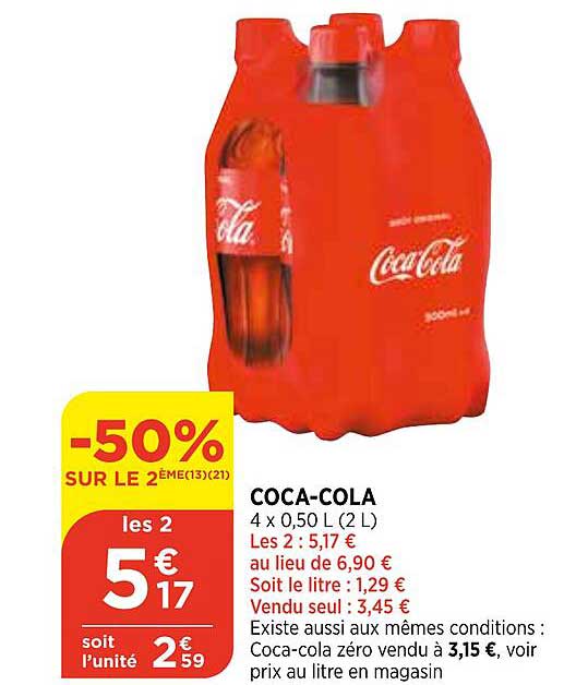 coca-cola -50% sur le 2ème