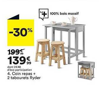 coin repas + 2 tabourets ryder