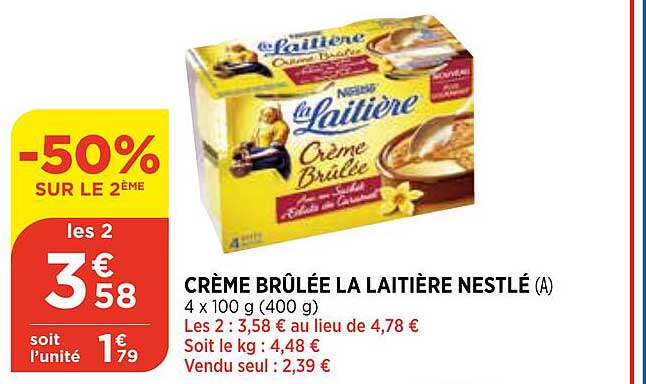 crème brûlée la laitière nestlé