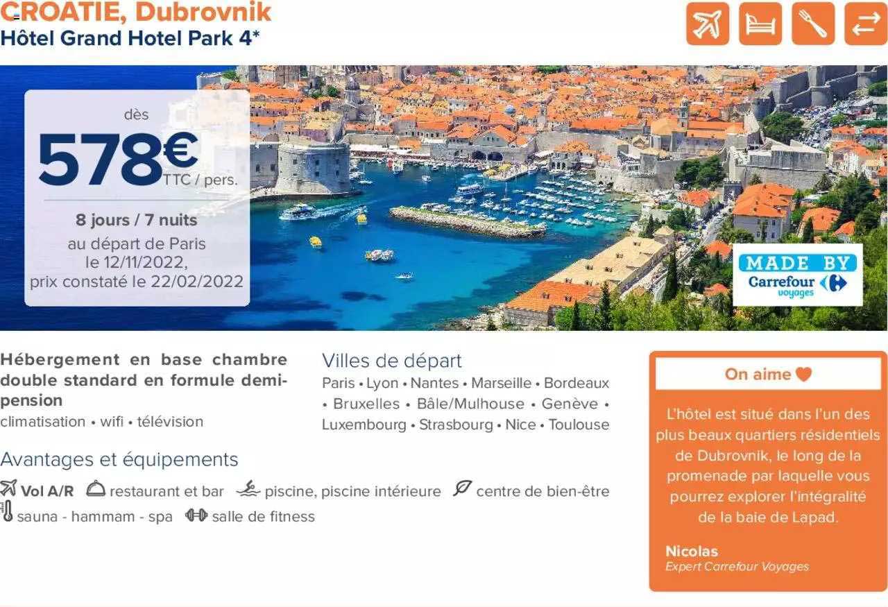 croatie, dubrovnik : hôtel grand hotel park 4*