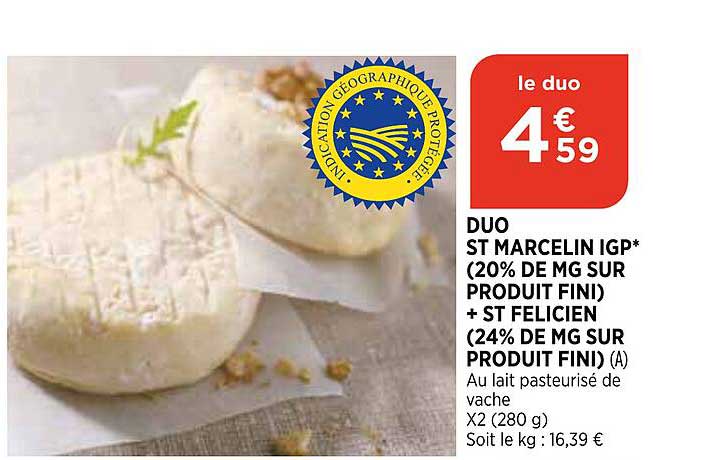 duo st marcelin igp (20% de mg sur produit fini) + st felicien (24% de mg sur produit fini)
