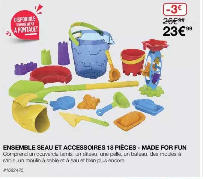 ensemble seau et accessoires 18 pièces - made for fun