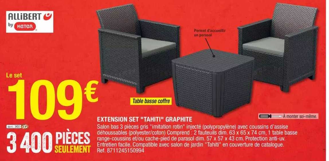 extension set "tahiti" graphite