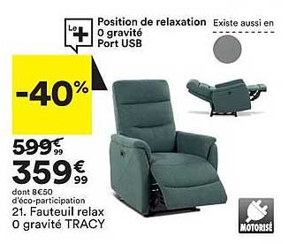 fauteuil relex o gravity tracy