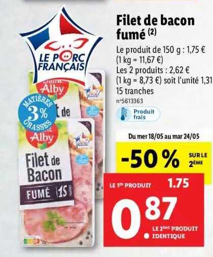 filet de bacon fumé saint alby
