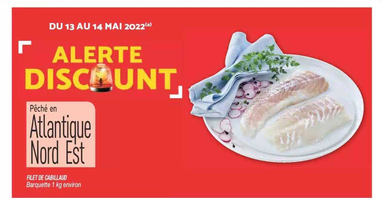 filet de cabillaud barquette 1 kg environ