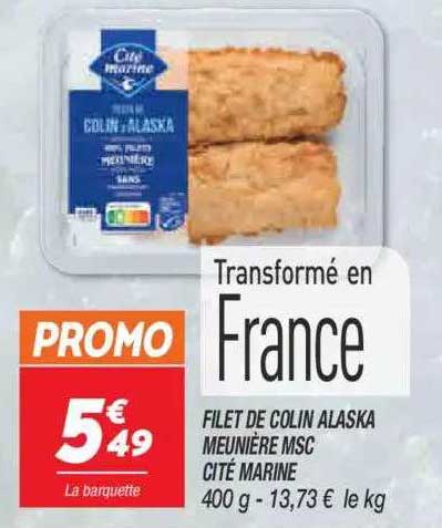 filet de colin alaska meunière msc cité marine