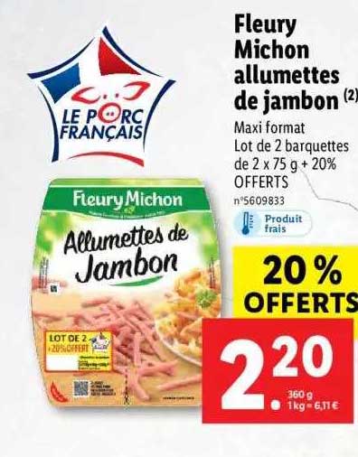 fleury michon allumettes de jambon