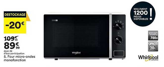 four micro-ondes monofonction whirlpool