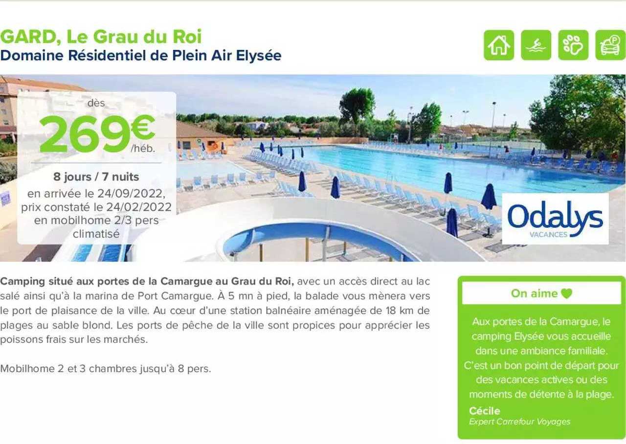 gard, le grau du roi : domaine résidentiel de plein air elysée