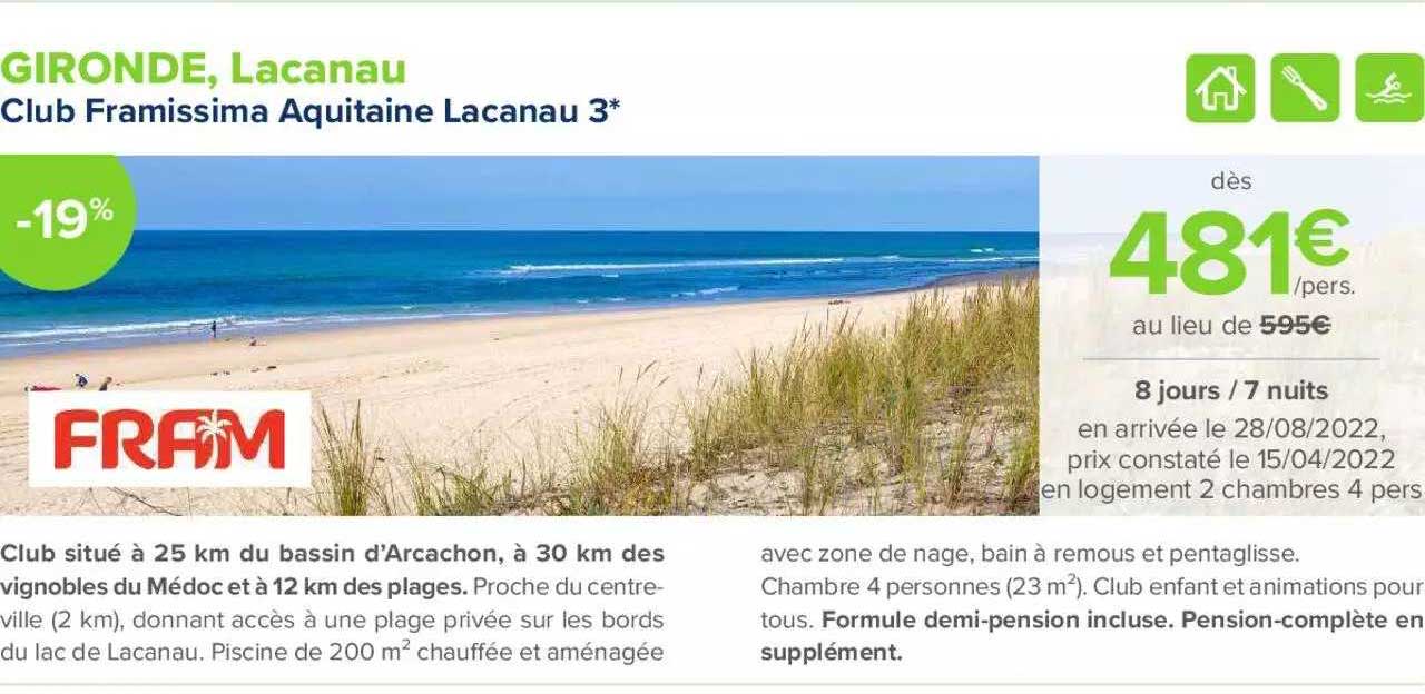 gironde, lacanau : club framissima aquitaine lacanau 3*