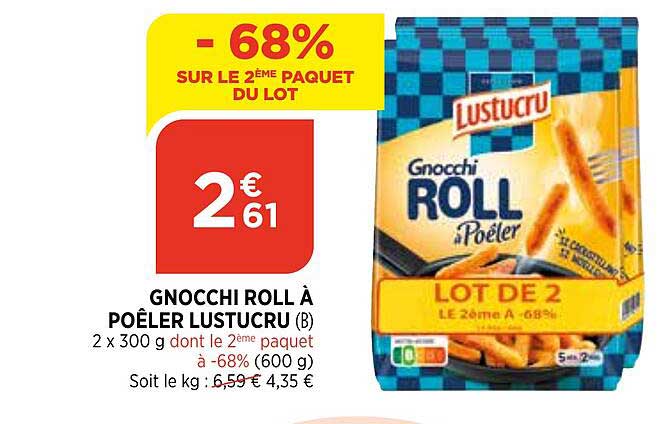 gnocchi roll à poêler lustucru