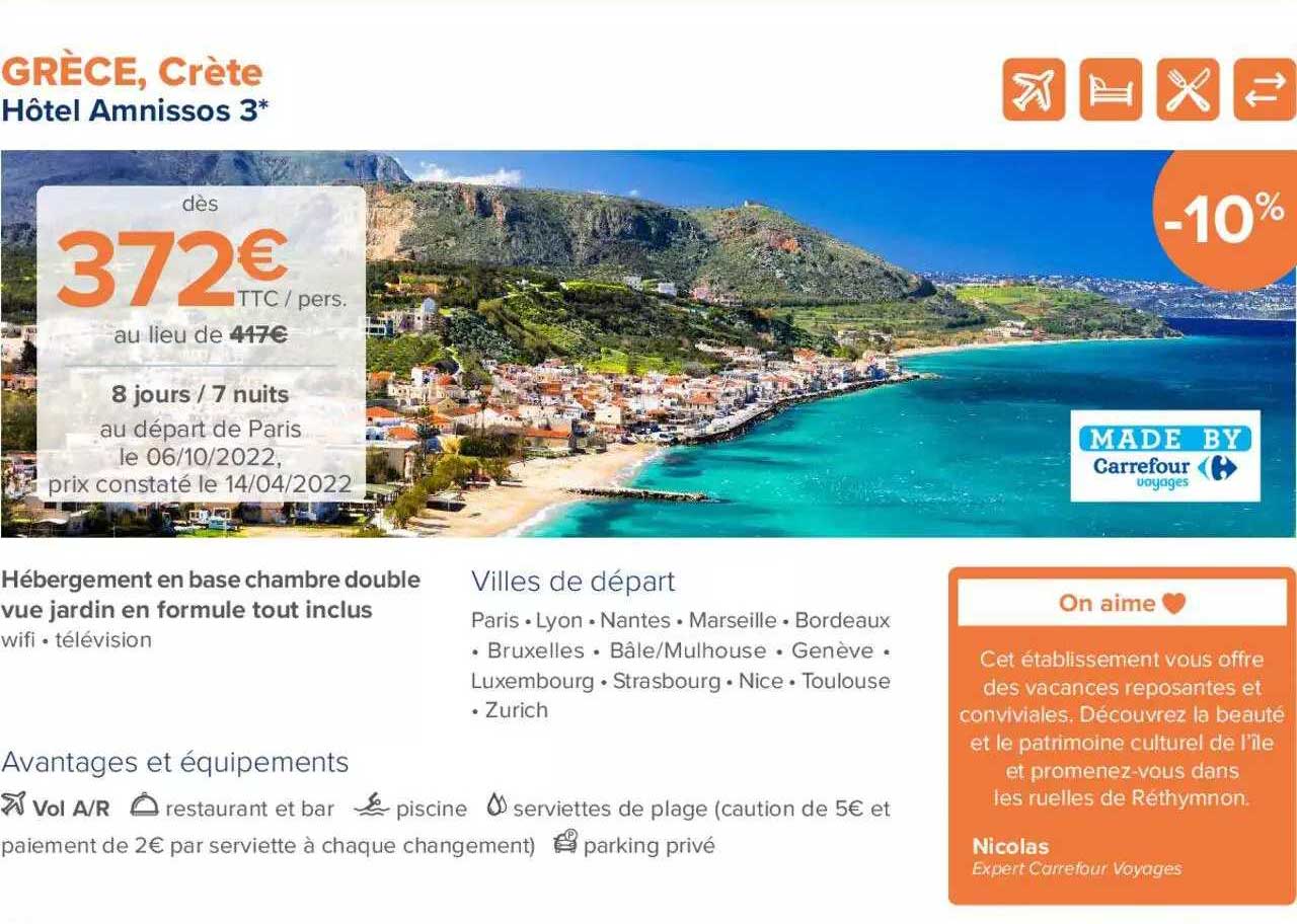 grèce, crète : hôtel amnissos 3*