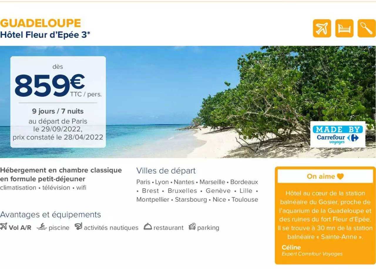 guadeloupe : hôtel fleur d'épée 3*