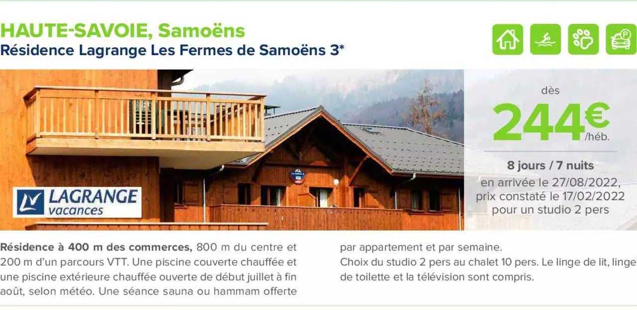 haute-savoie, samoëns : résidence lagrange les fermes de samoëns 3*