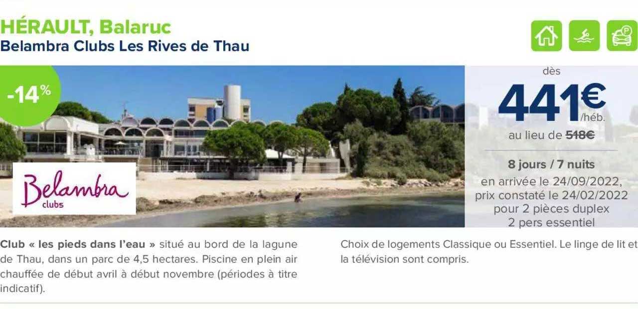 hérault, balaruc : belambra clubs les rives de thau