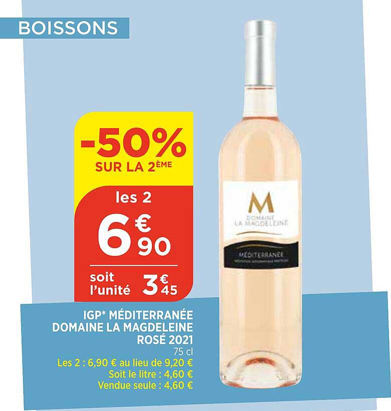 Igp Méditerranée Domaine La Magdeleine Rosé 2021