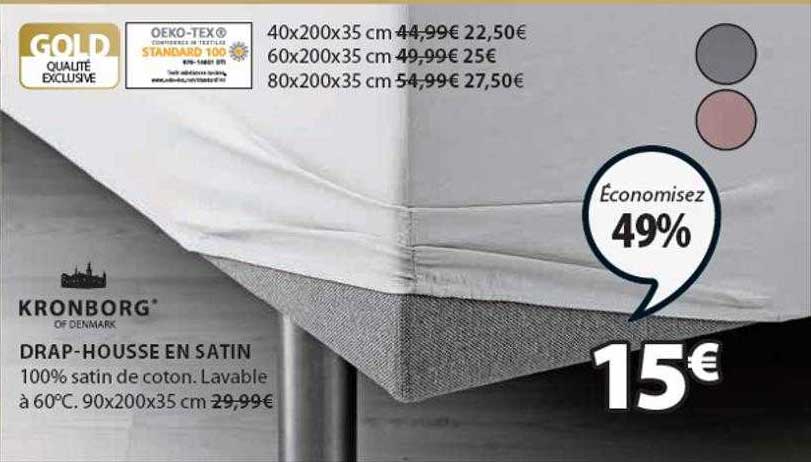 kronborg drap-housse en satin