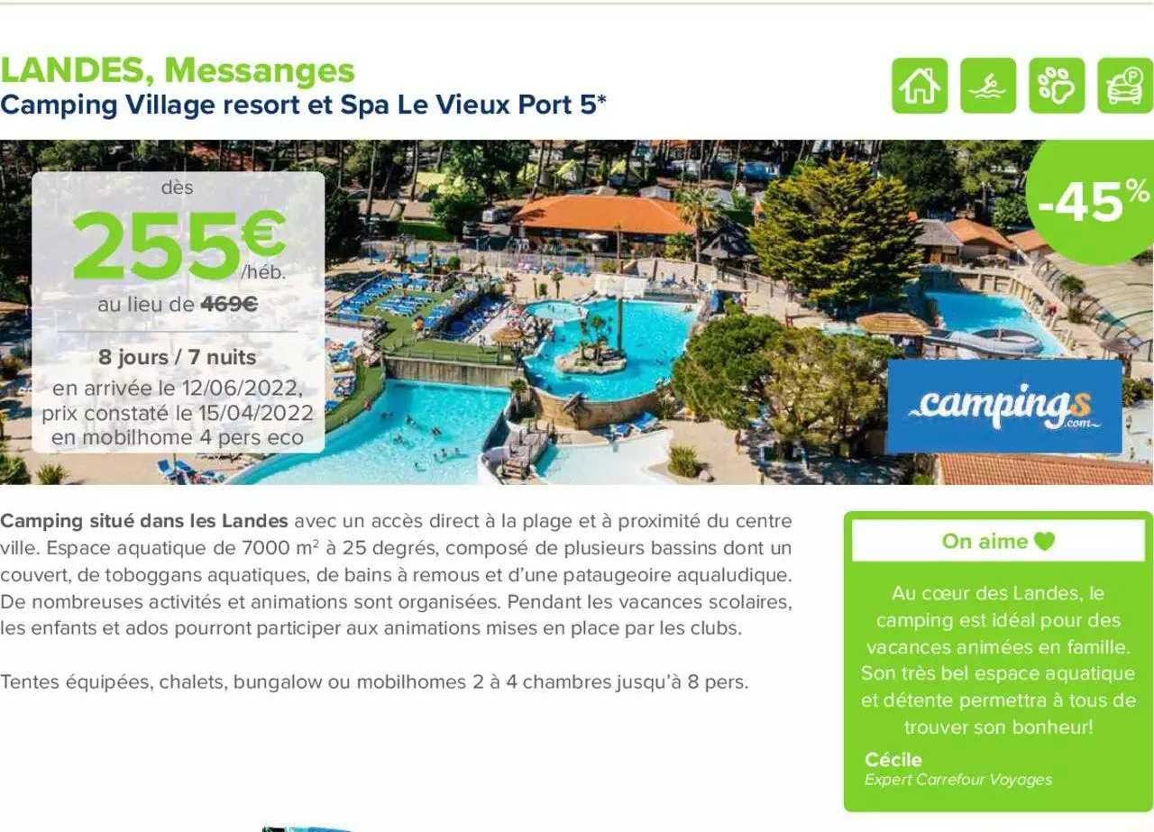 landes, messanges : camping village resort et spa le vieux port 5*