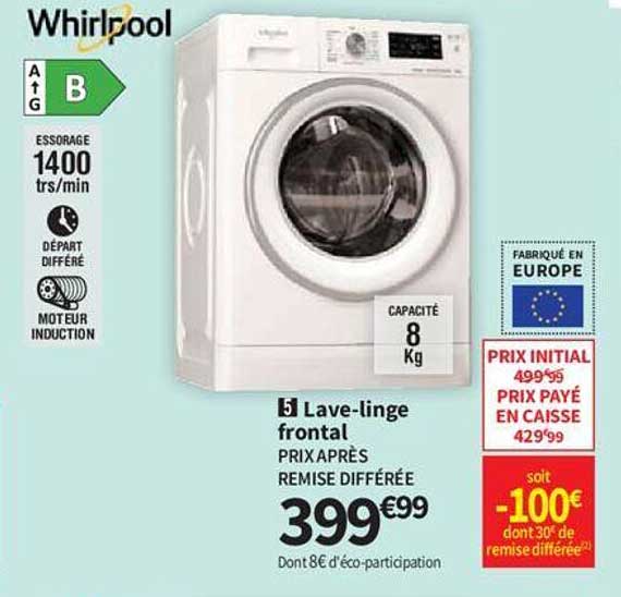 lave-linge frontal whirlpool