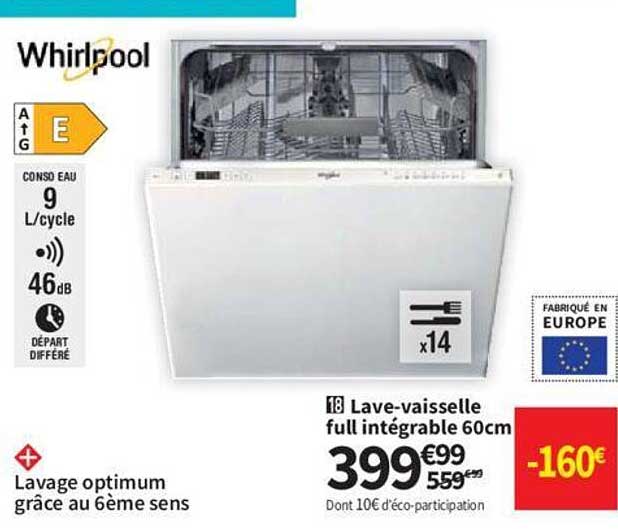 lave-vaisselle full intégrable 60 cm whirlpool