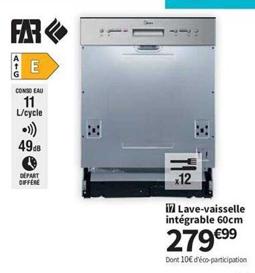 lave-vaisselle intégrable 60 cm far