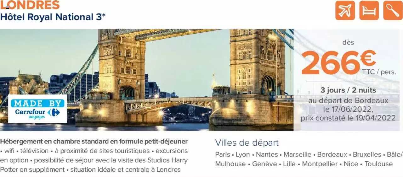 londres : hôtel royal national 3*