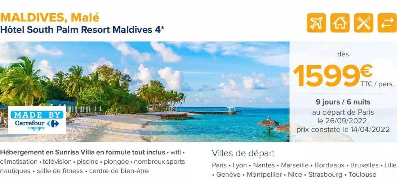 maldives, malé : hôtel south palm resort maldives 4*