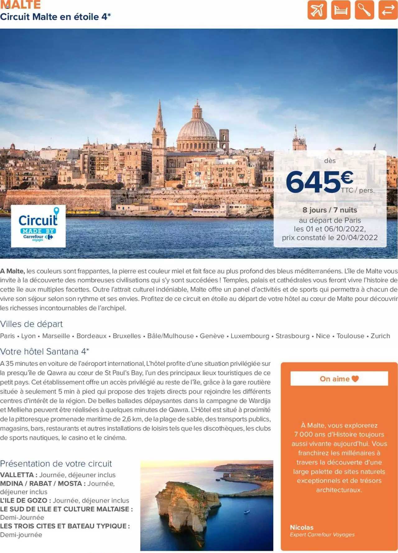 malte : circuit malte en étoile 4*