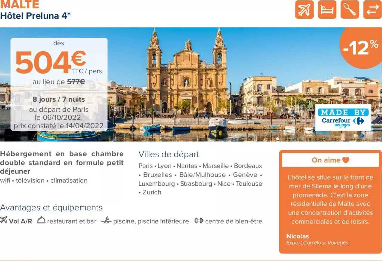 malte : hôtel preluna 4*