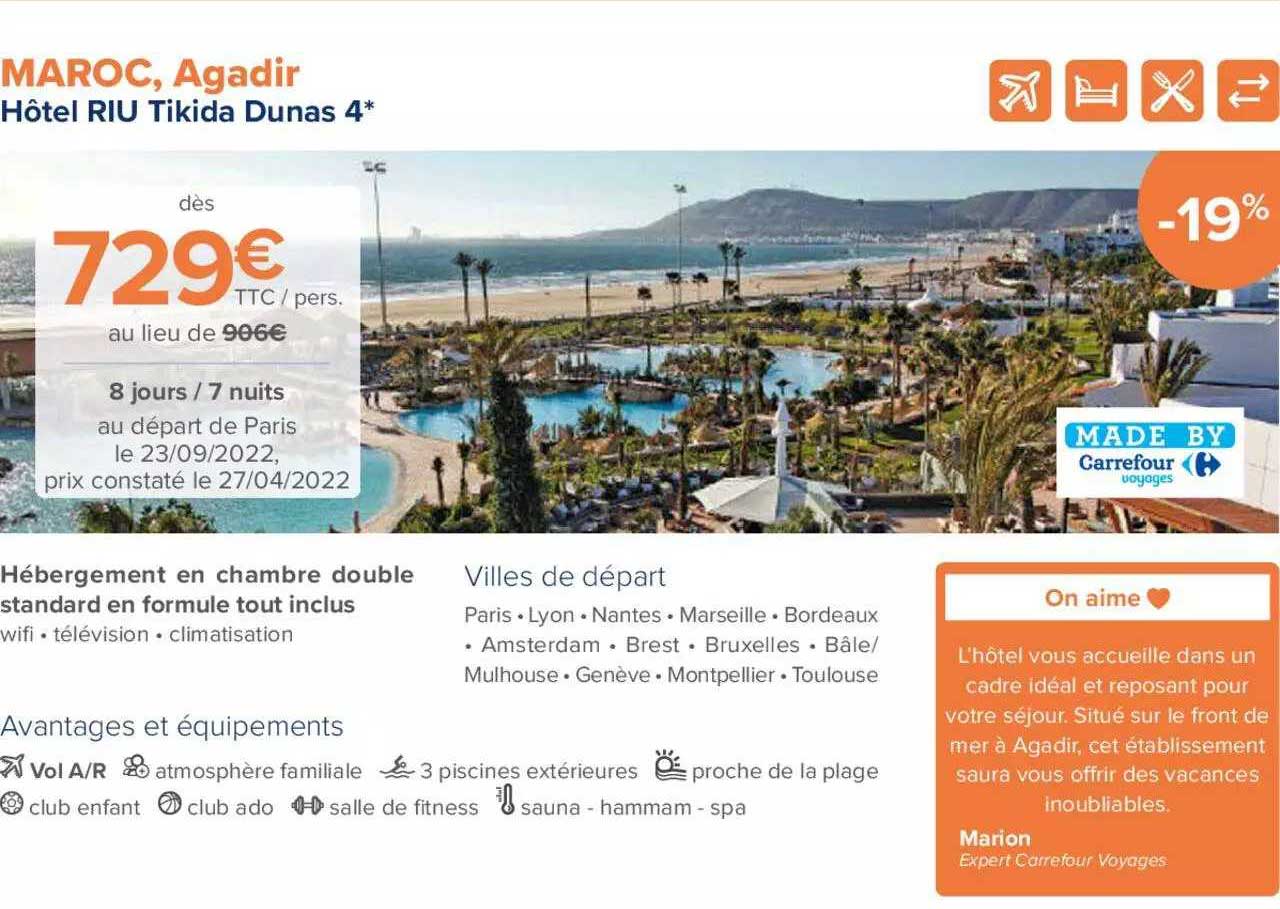 maroc, agadir : hôtel riu tikida dunas 4*