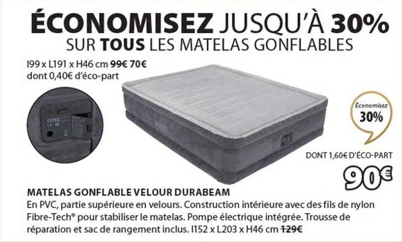 matelas gonflable velour durabeam
