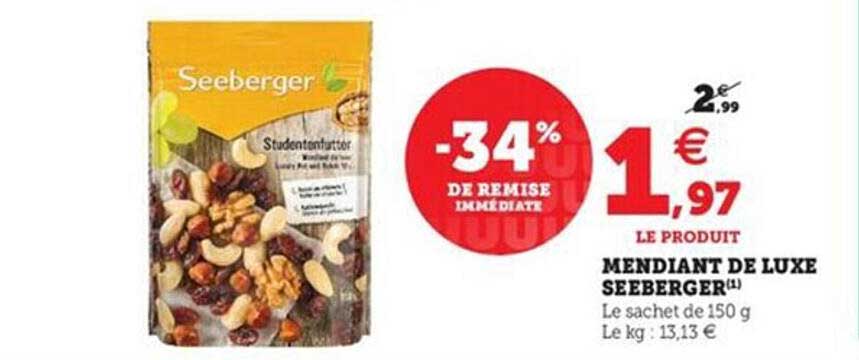 mendiant de luxe seeberger -34% de remise immédiate