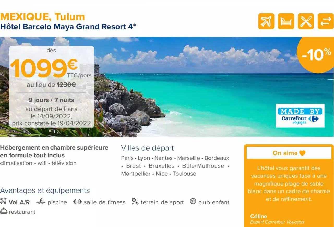 mexique, tulum : hôtel barcelo maya grand resort 4*