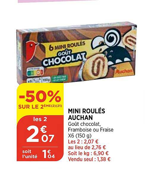 Mini Roulés Auchan -50% Sur Le 2ème