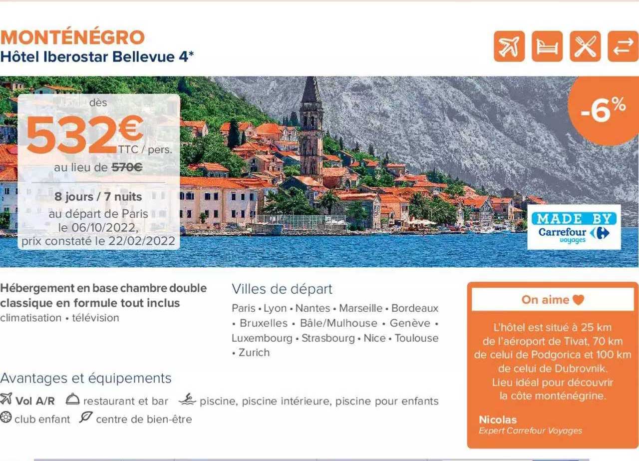 Monténégro : Hôtel Iberostar Bellevue 4*