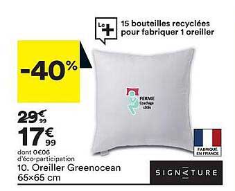oreiller greenocean 65 x 65 cm signature