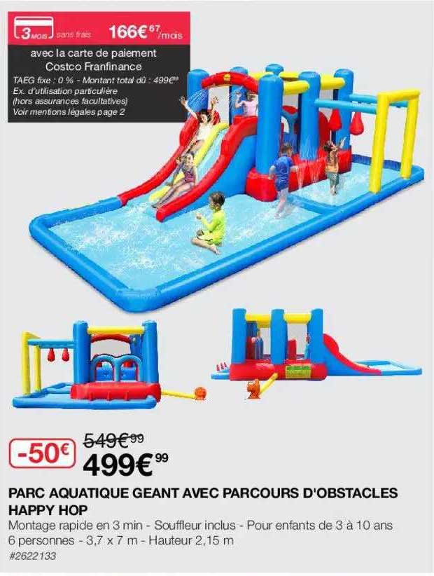 parc aquatique geant avec parcours d'obstacles happy hop