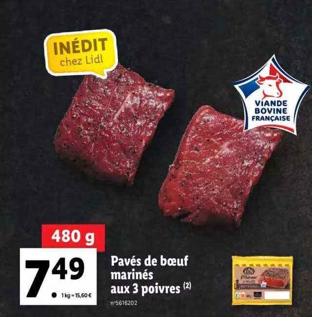 Pavés De Bœuf Marinés Aux 3 Poivres