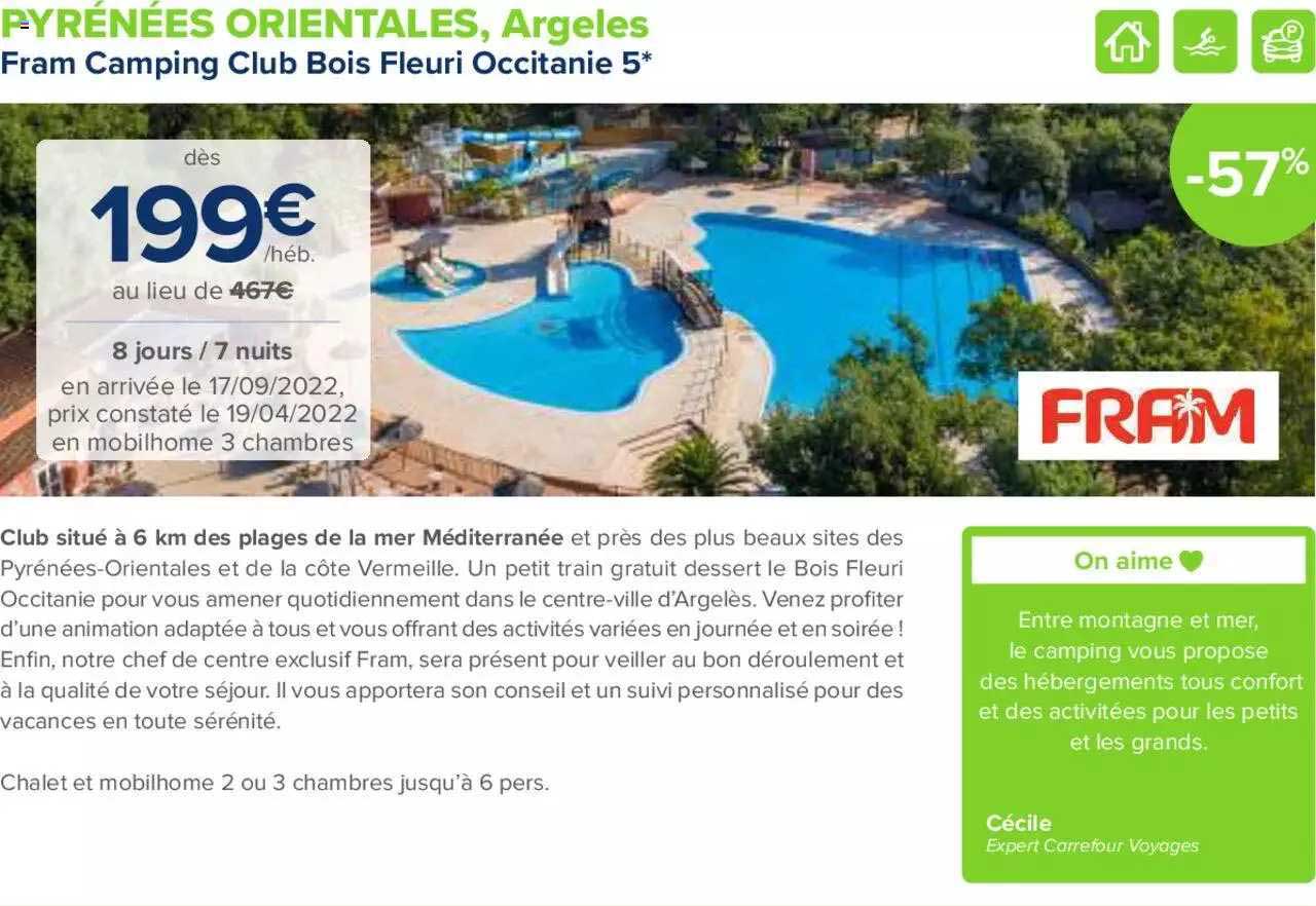 pyrénées orientales, argeles : fram camping club bois fleuri occitanie 5*