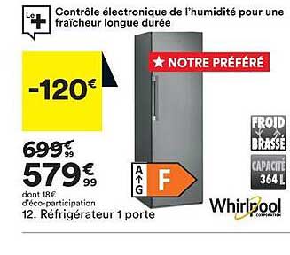 Réfrigérateur 1 Porte Whirlpool