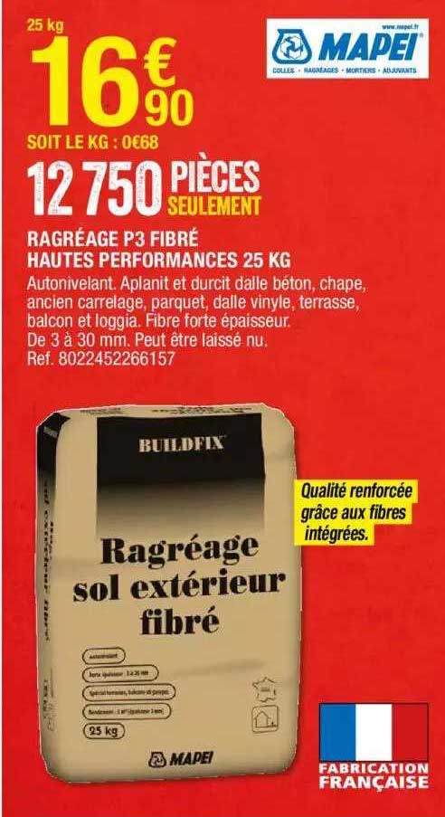 regréage p3 fibré hautes performances 25 kg