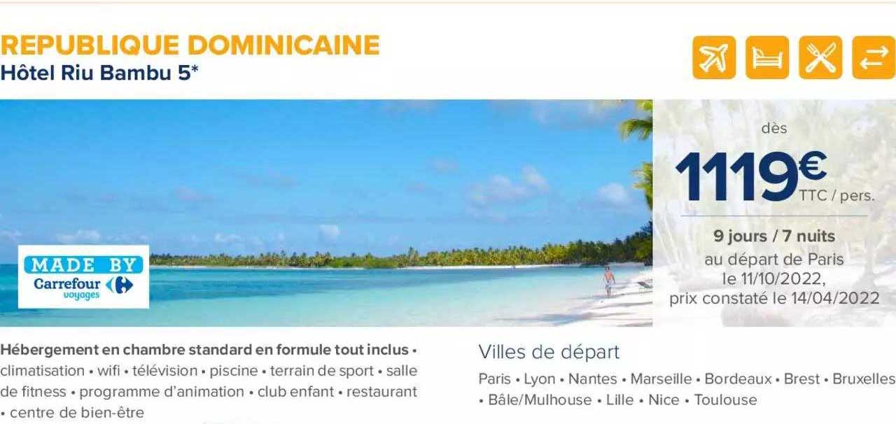 republique dominicaine : hôtel riu bambu 5*