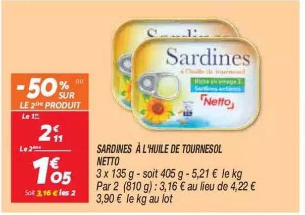 Sardines à L'huile De Tournesol Netto