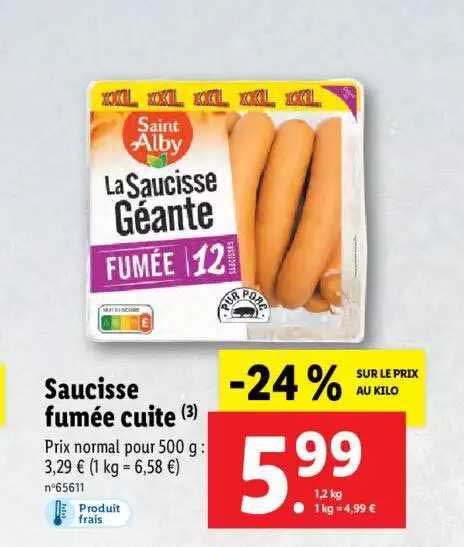 saucisse fumée cuite saint alby